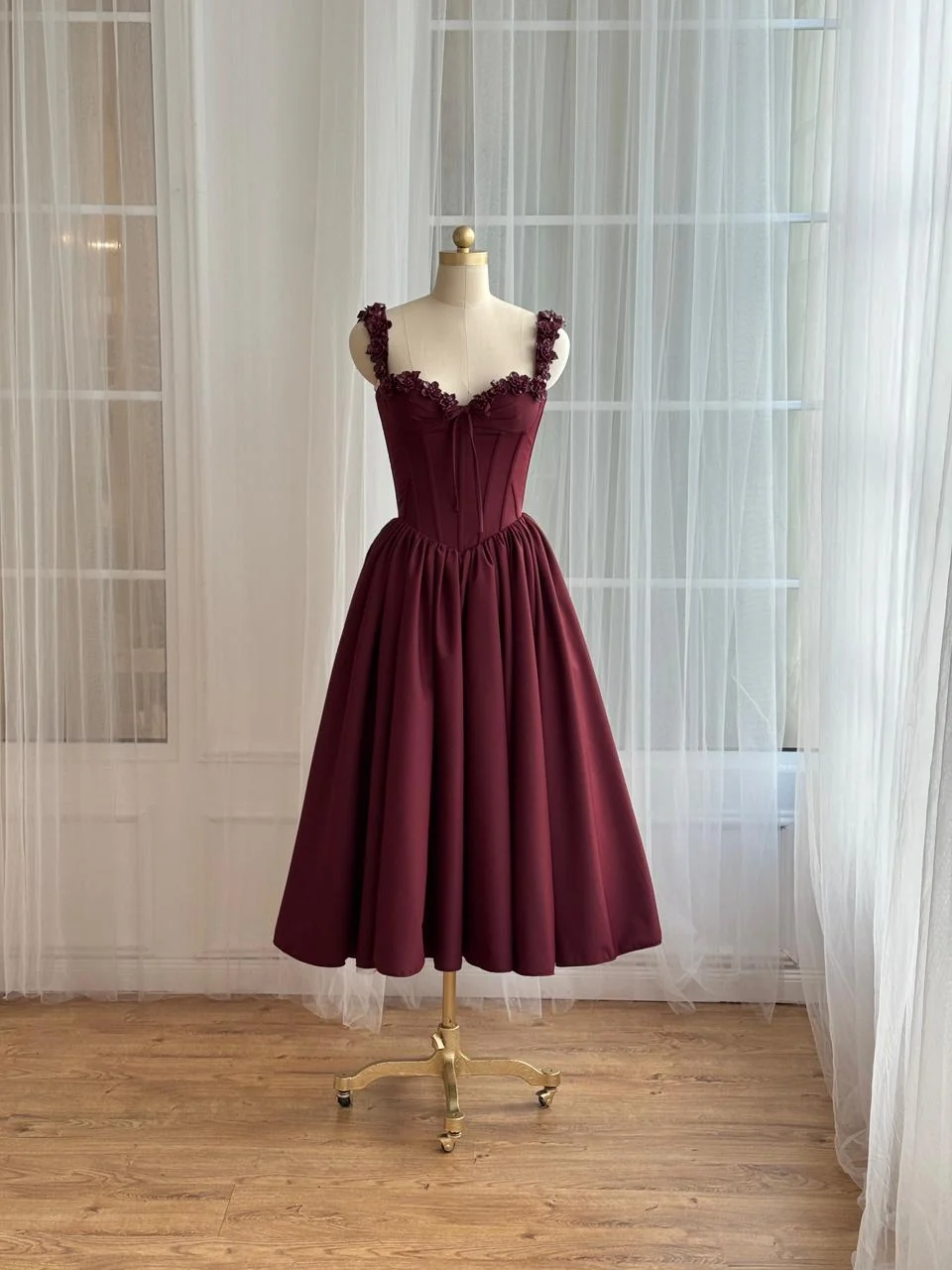 Berry Lace Midi Dress - Image 5