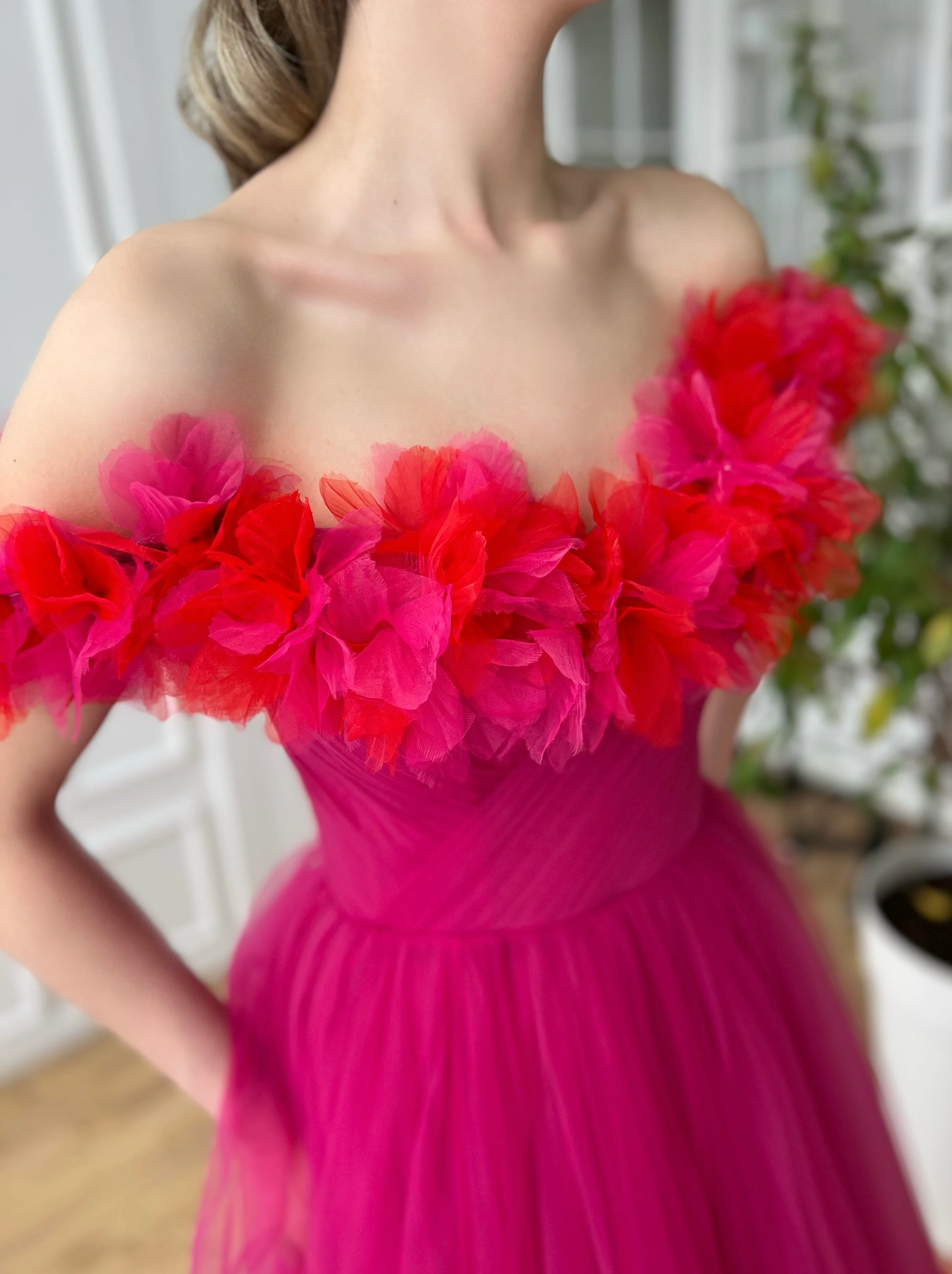 Cerise Fleur Midi Dress - Image 2