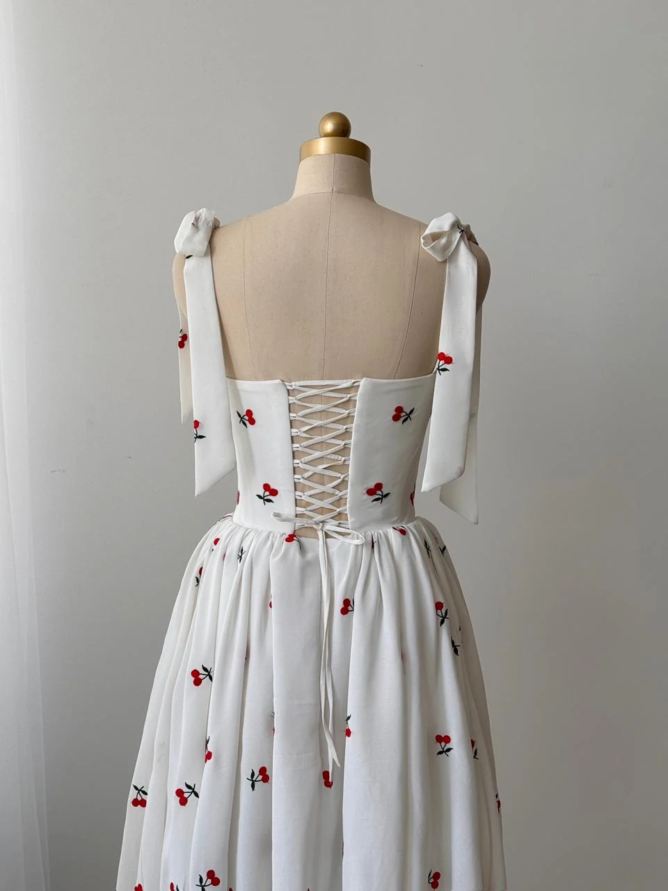 Cherry Summer Midi Dress - Image 3