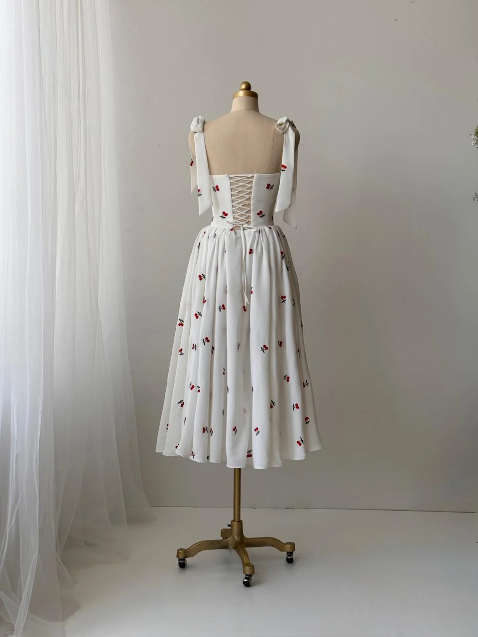 Cherry Summer Midi Dress - Image 4
