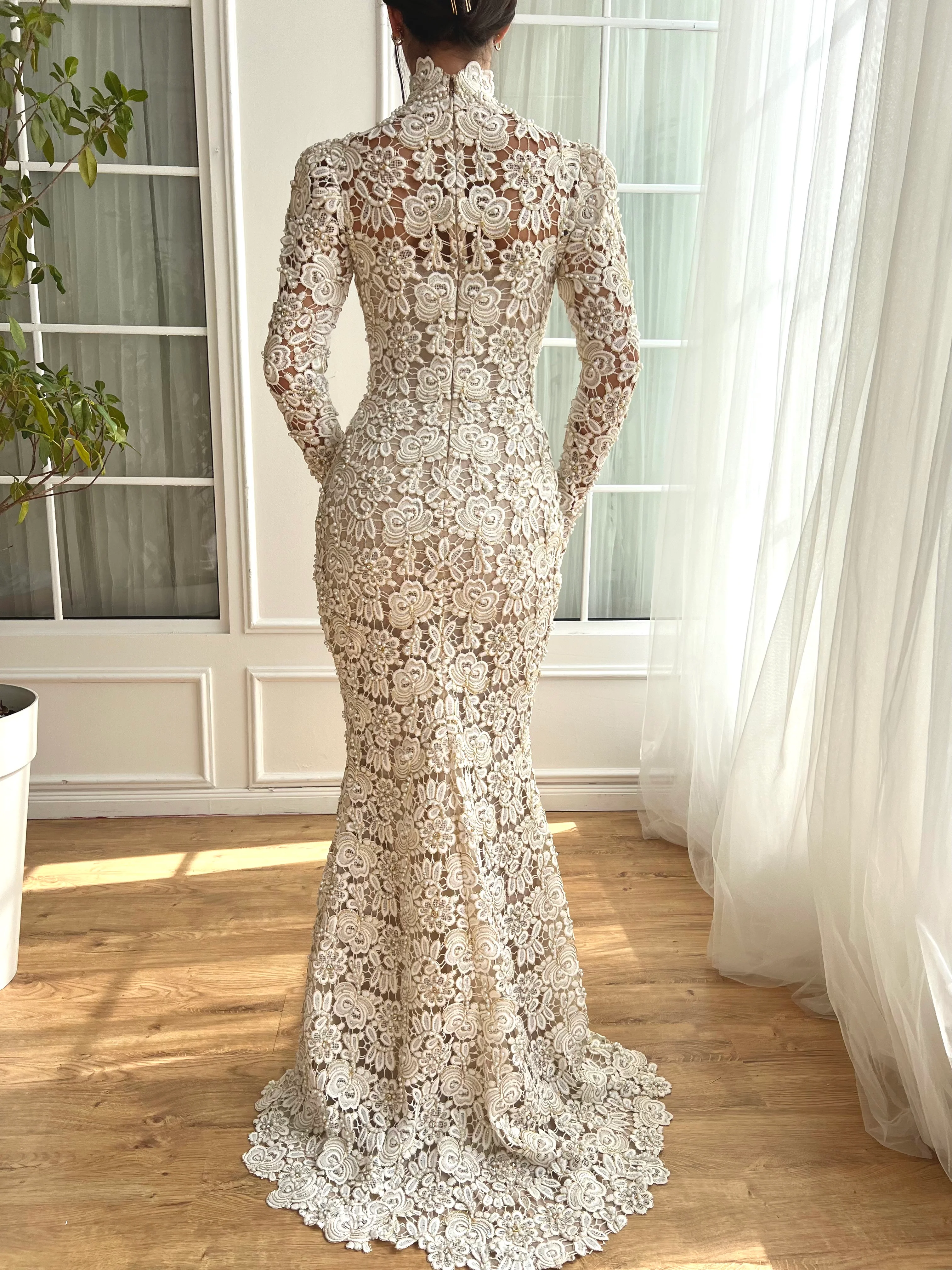 Classic Floral Bridal Gown - Image 4