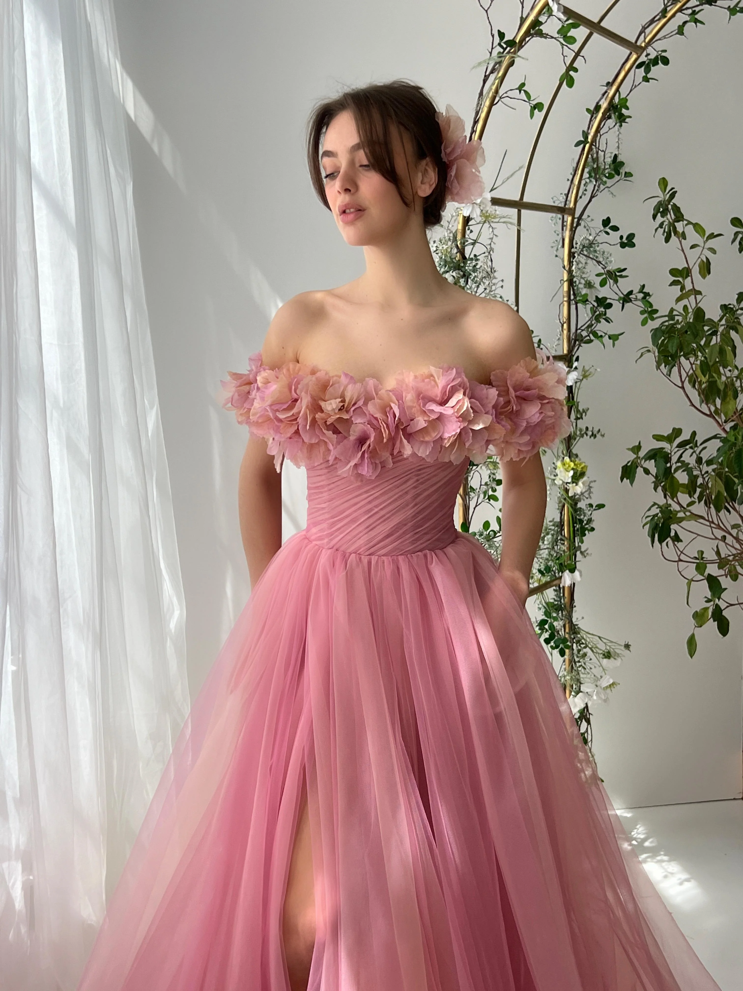 Pink Petals Tulle Dress