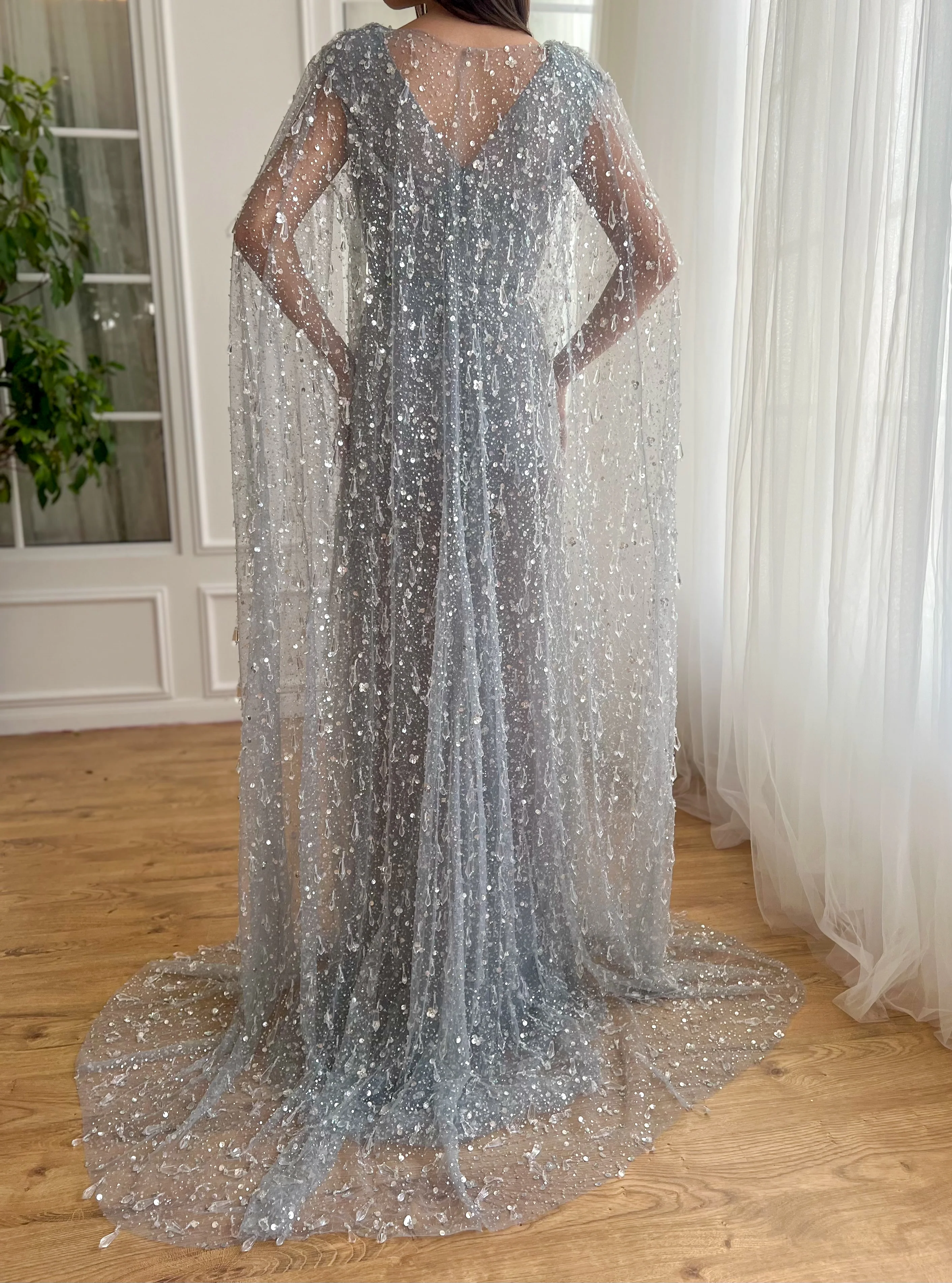 Crystal Cape Mermaid Dress - Image 6