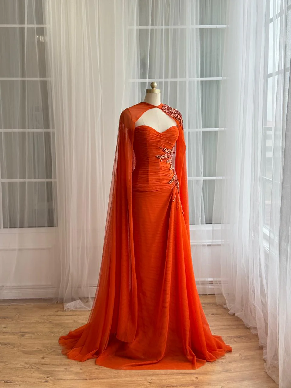 Deep Orange Mermaid Dress