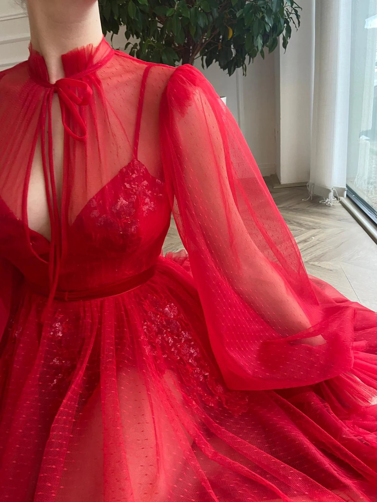 Dotted Scarlet Love Dress - Image 3