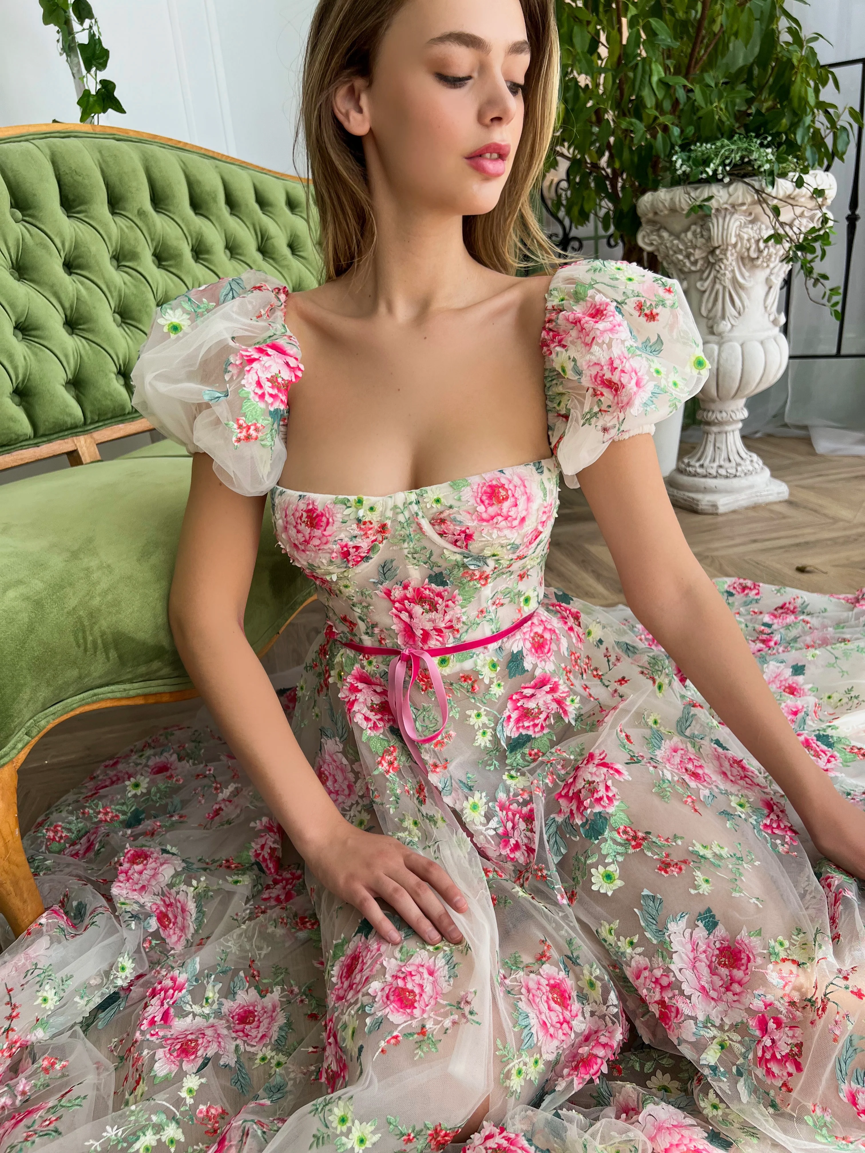 Enchanted Elegance Rose Gown - Image 3