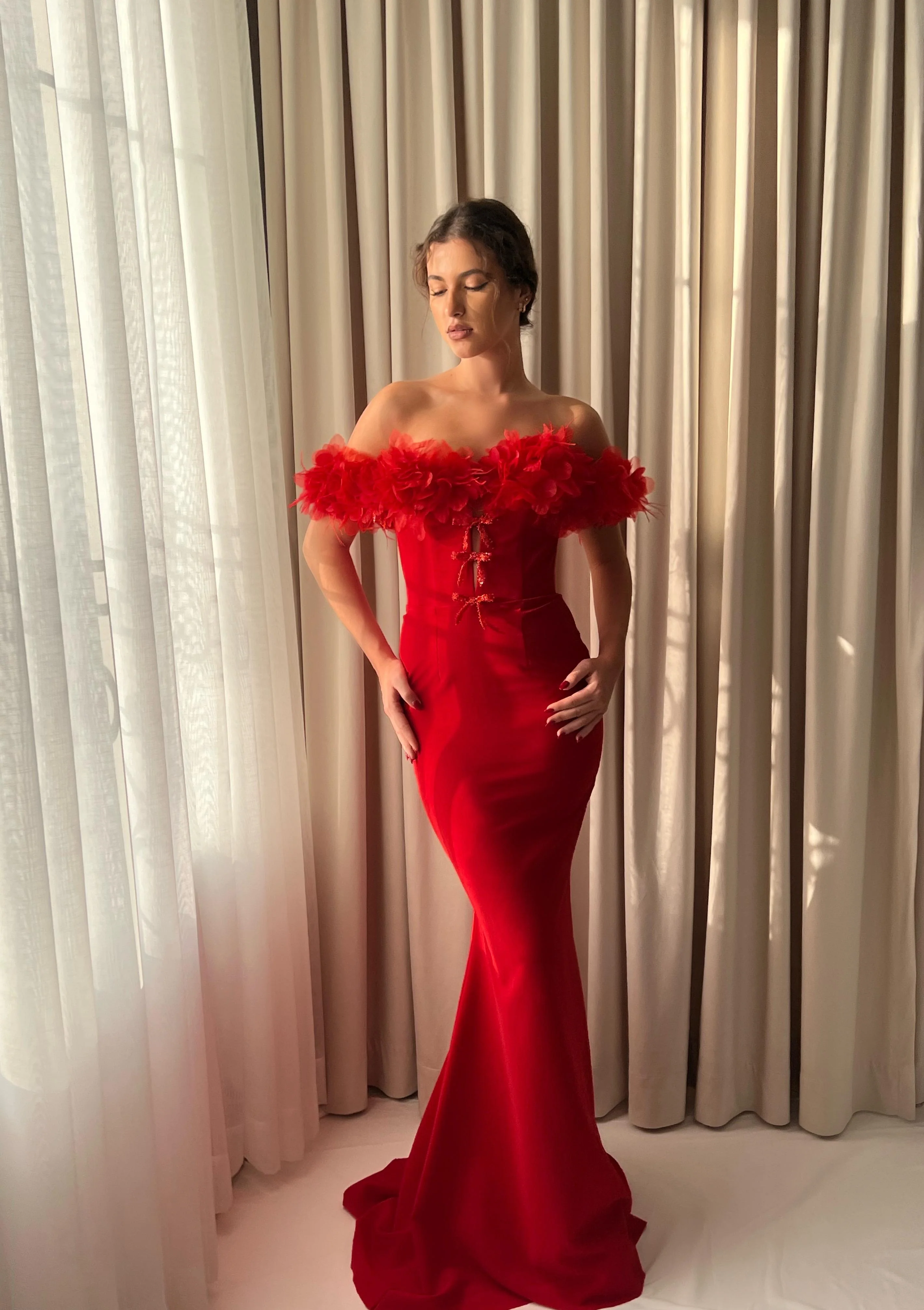Fiery Rose Mermaid Dress