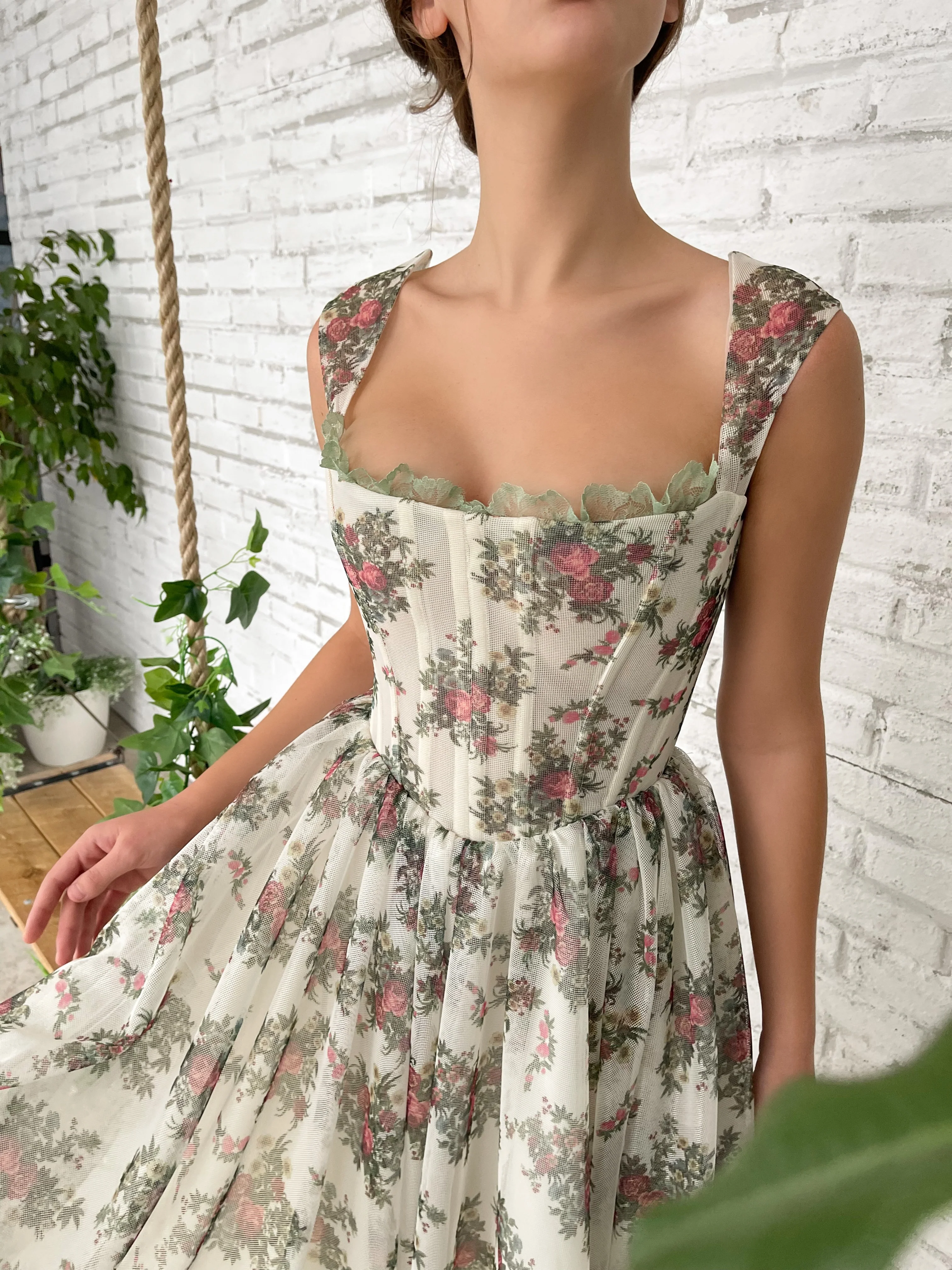 Flowery Filigree Corset Dress