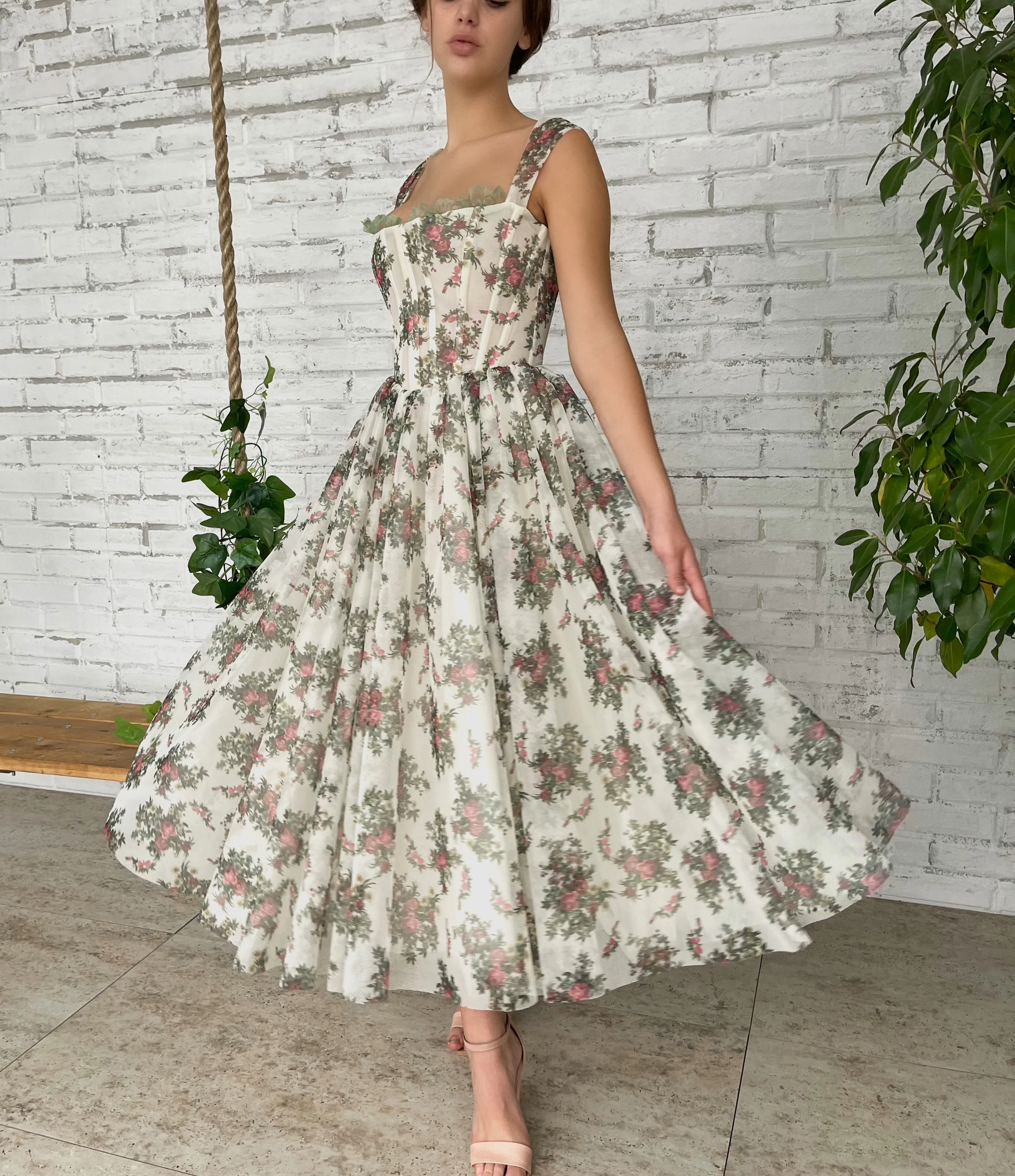 Flowery Filigree Corset Dress - Image 2
