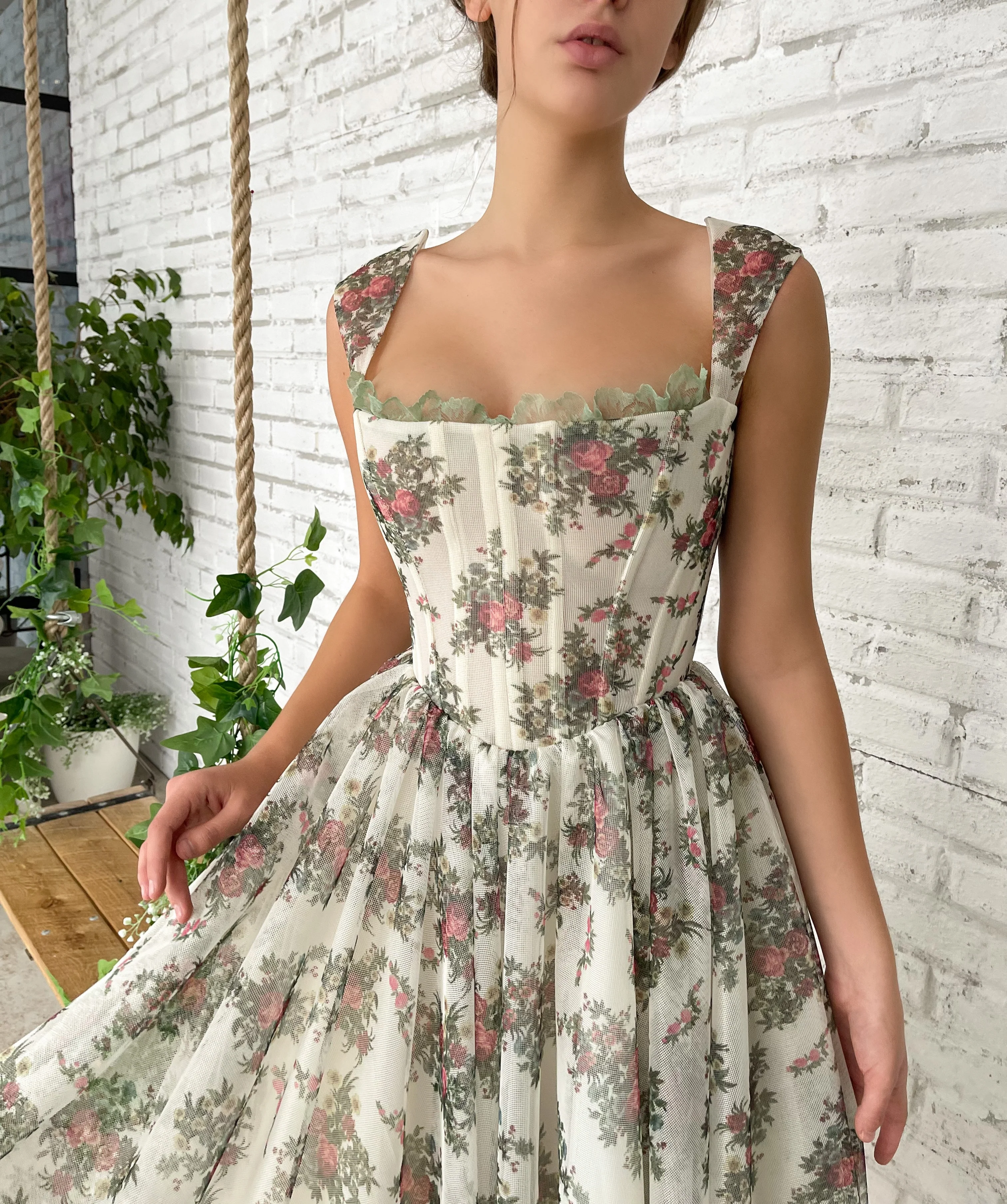 Flowery Filigree Corset Dress - Image 4