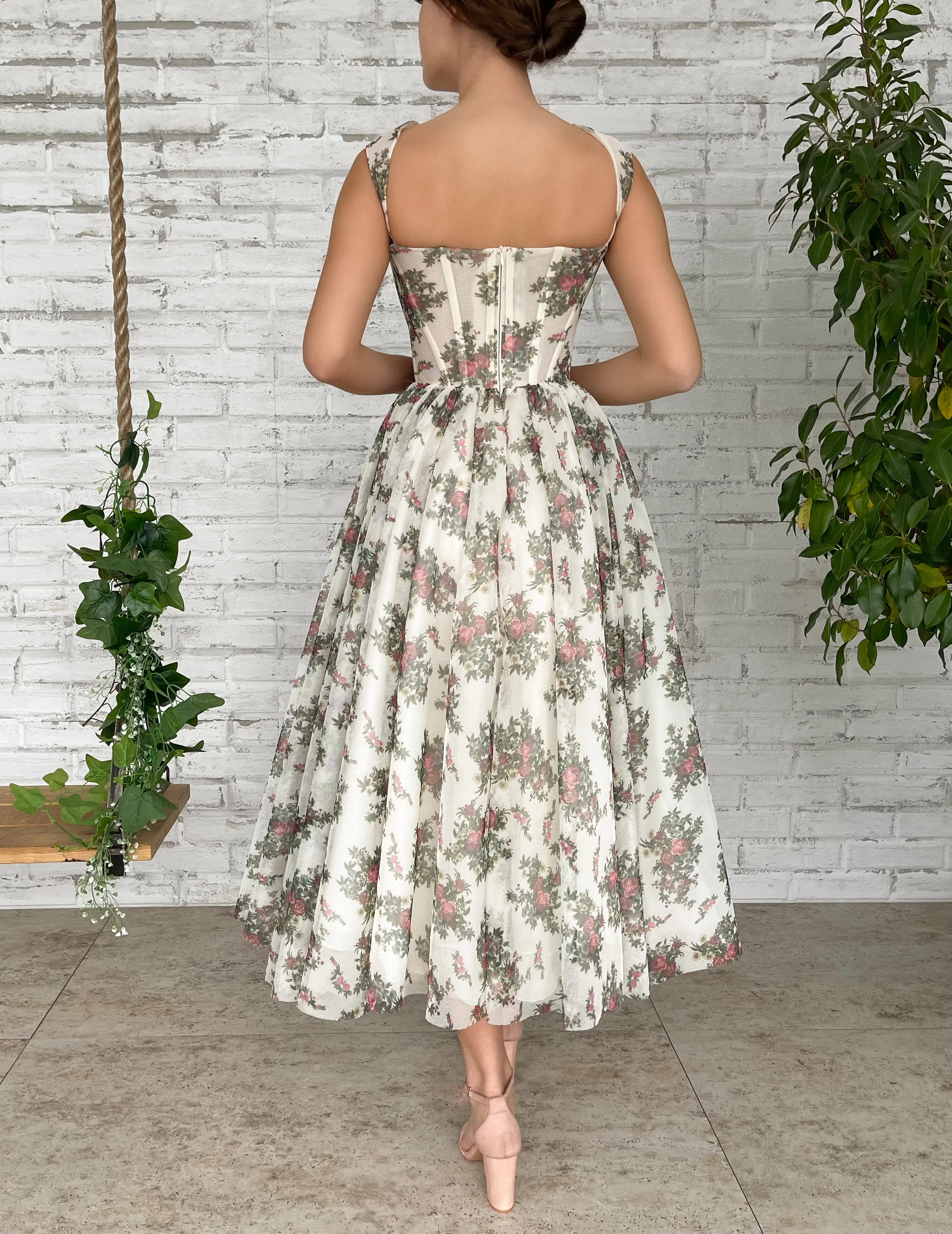 Flowery Filigree Corset Dress - Image 6