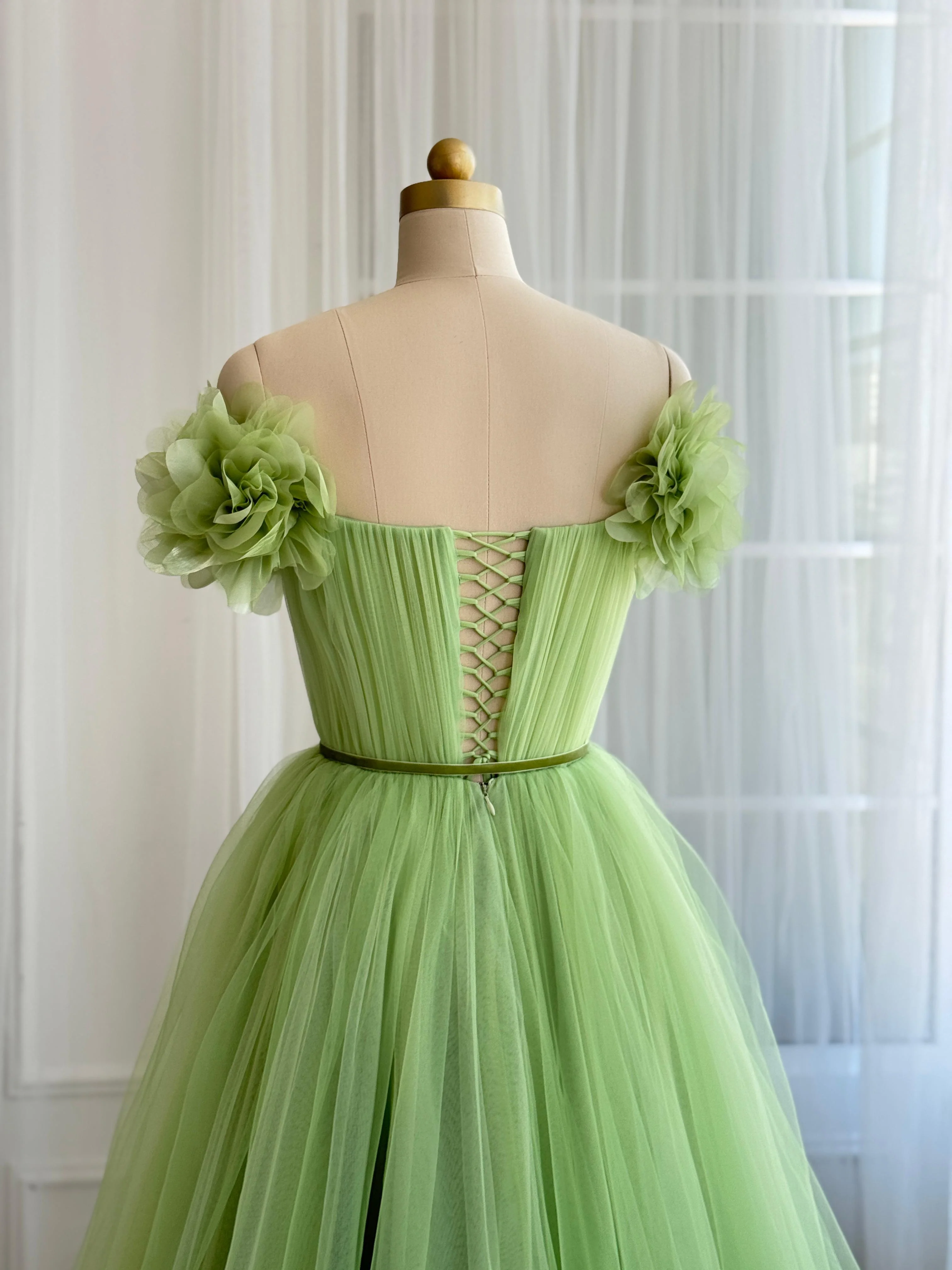 Fresh Green Tulle Dress - Image 3