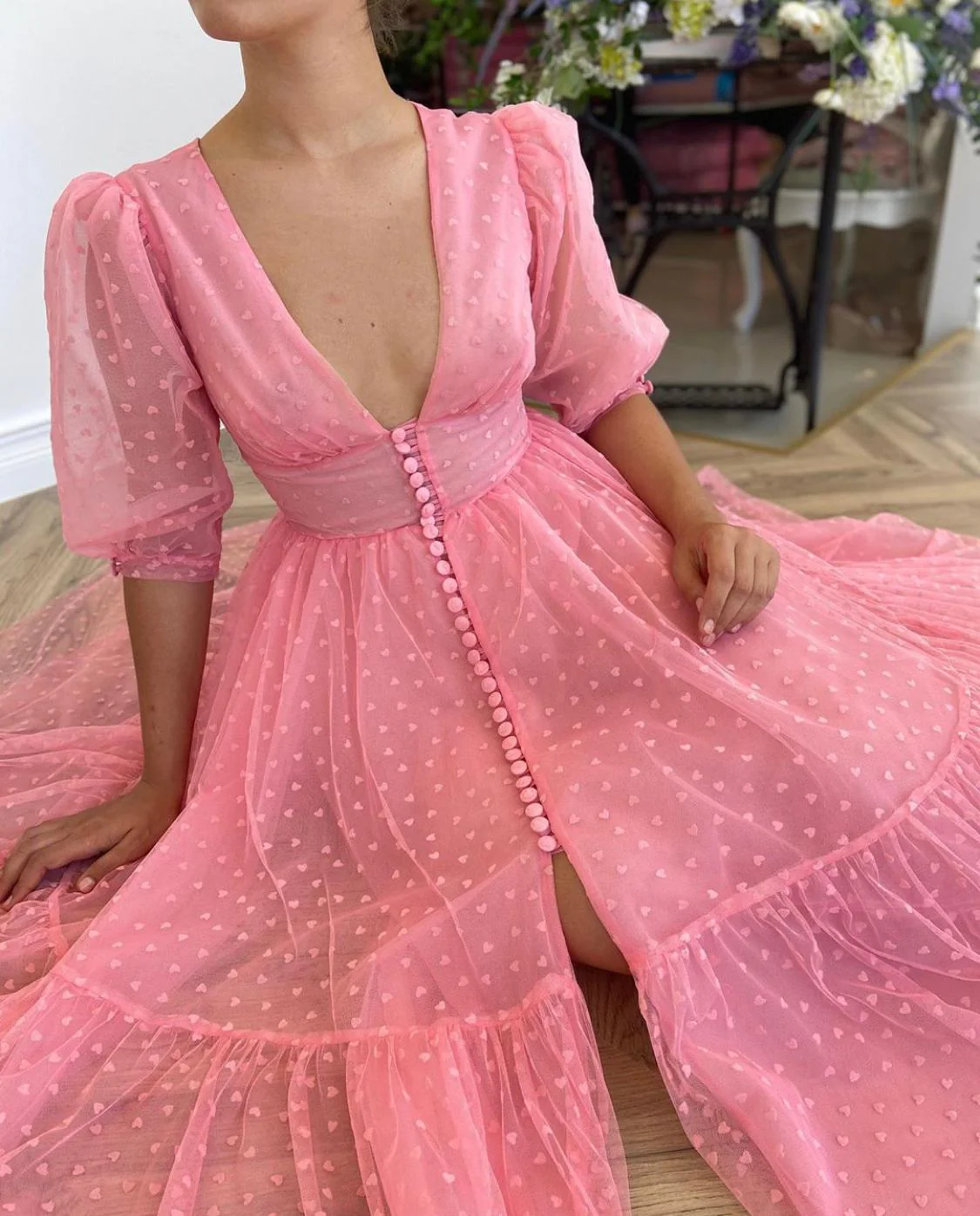 Hearty Fuchsia Pink Dress - Image 3
