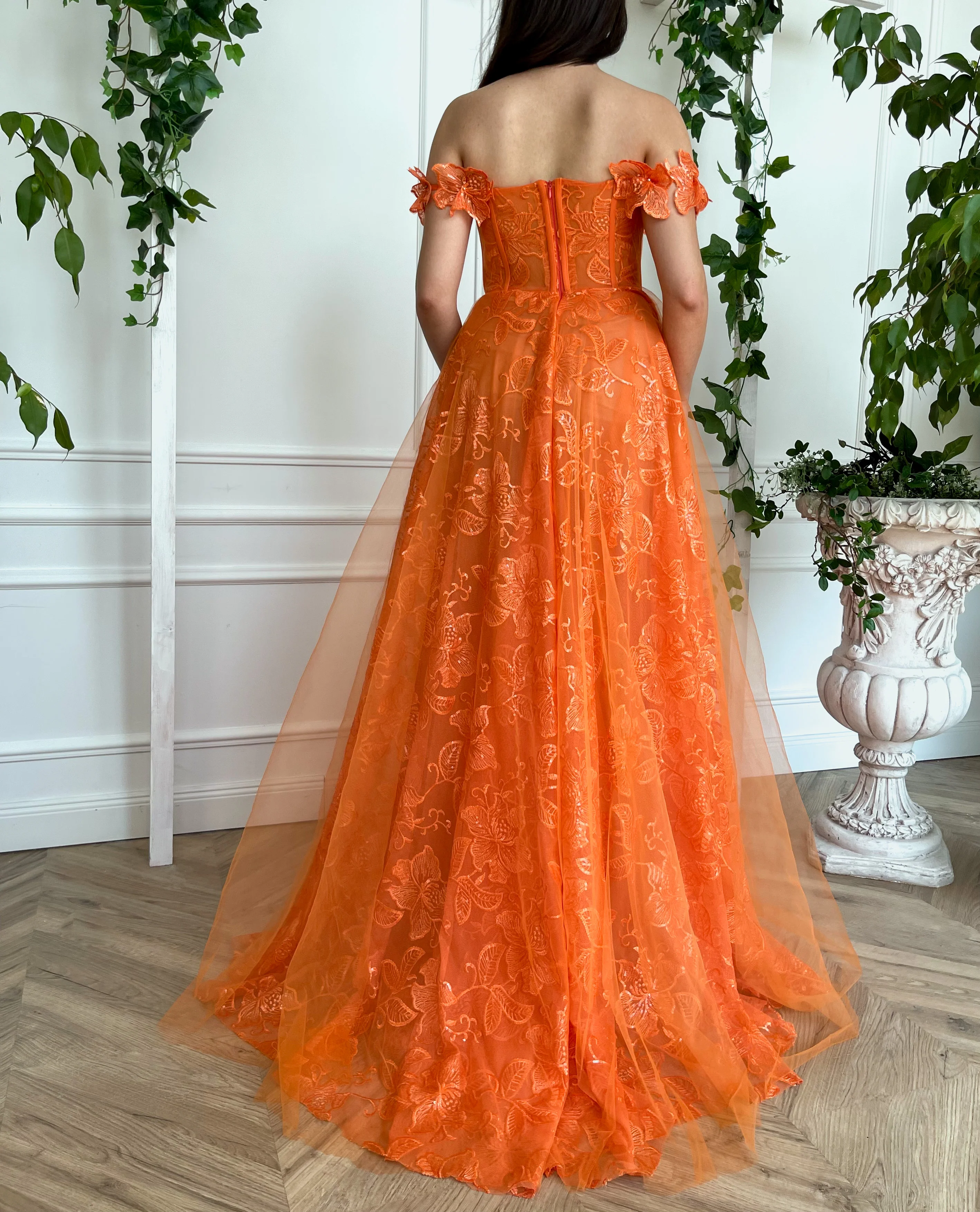 Hibiscus Tangerine Gown - Image 5