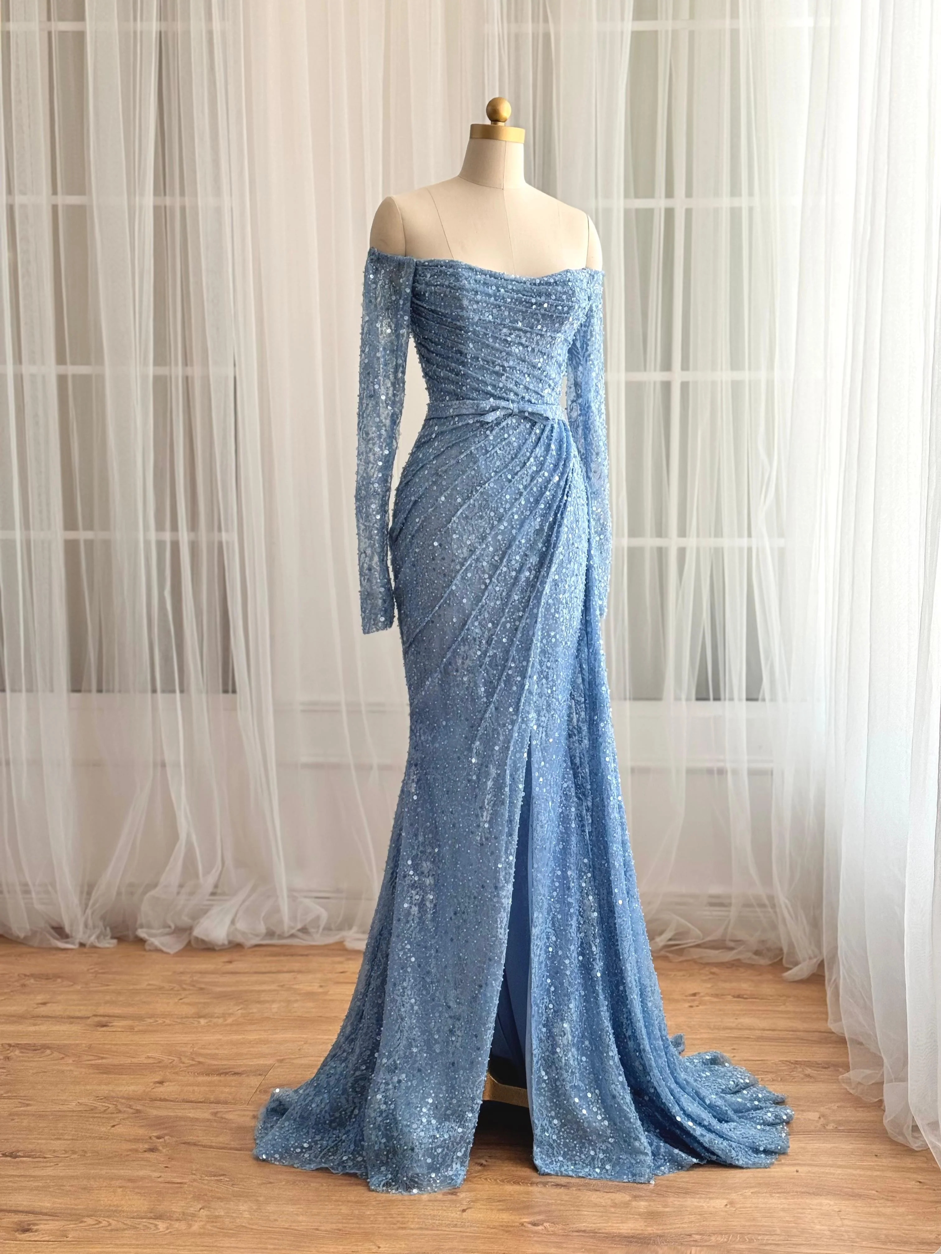 Icy Periwinkle Mermaid Gown