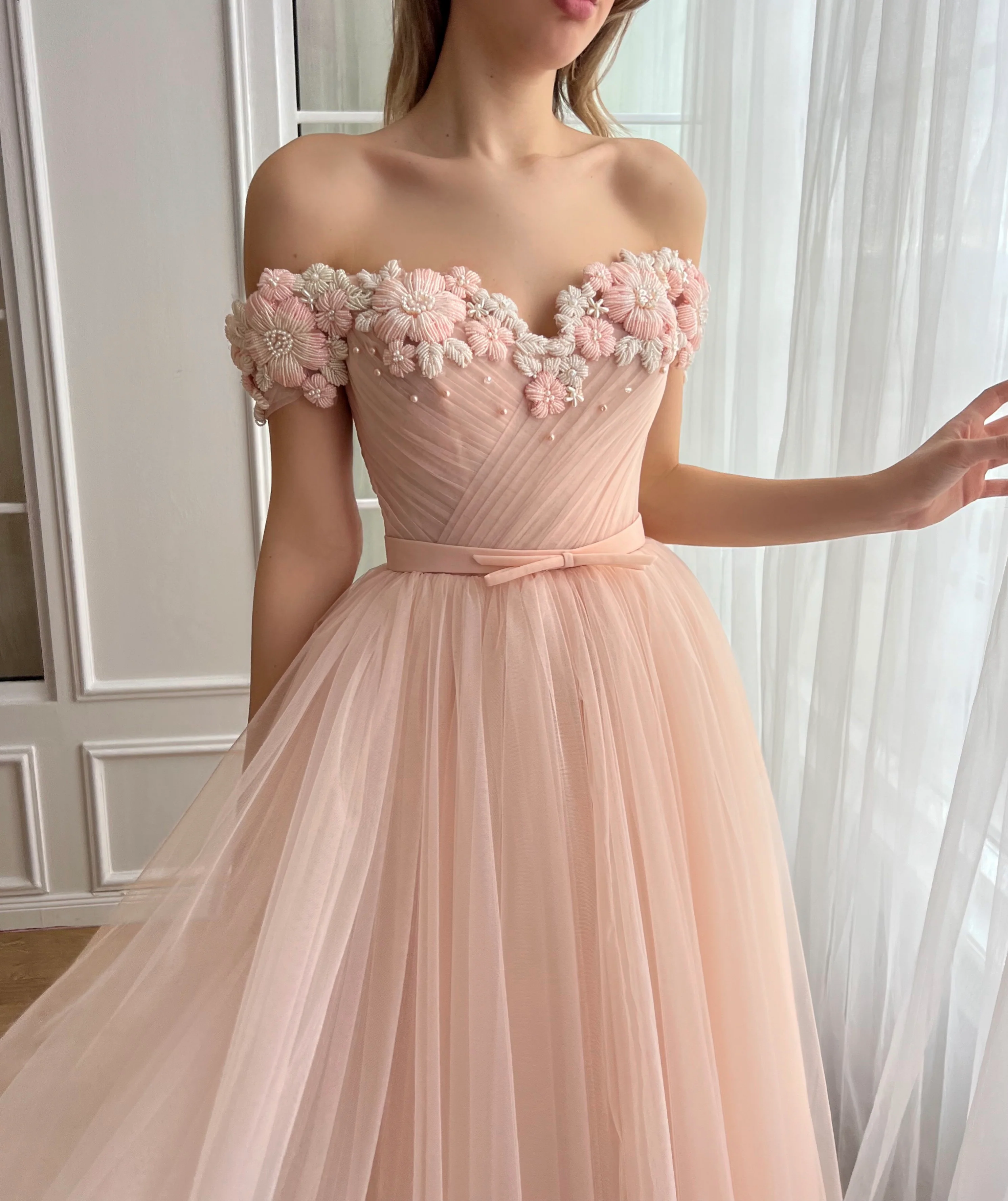 Juliet Rose Peach Dress - Image 5