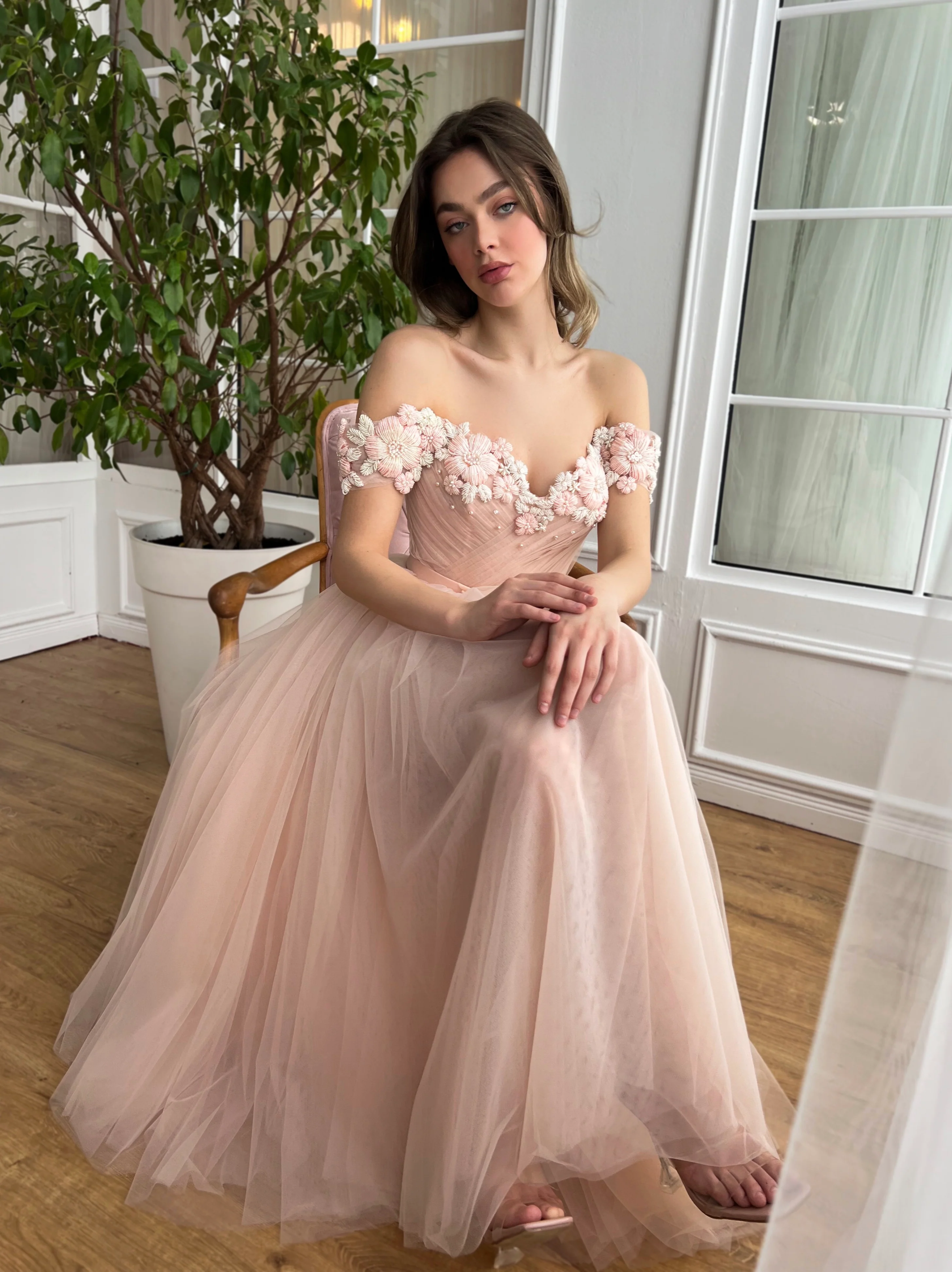 Juliet Rose Peach Dress - Image 7