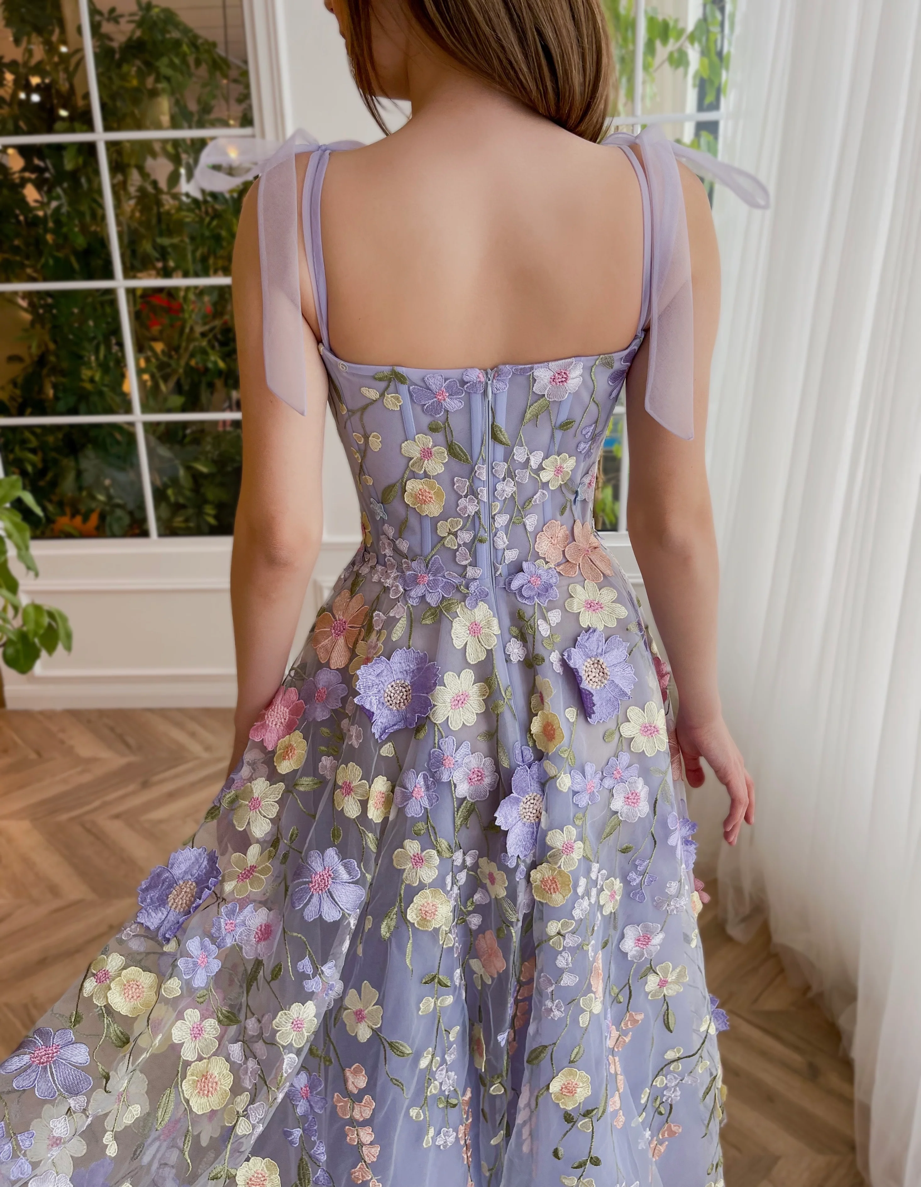 Lavender Bloom Midi Dress - Image 3