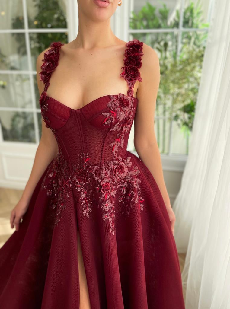 Maroon Promenade Gown - Image 4