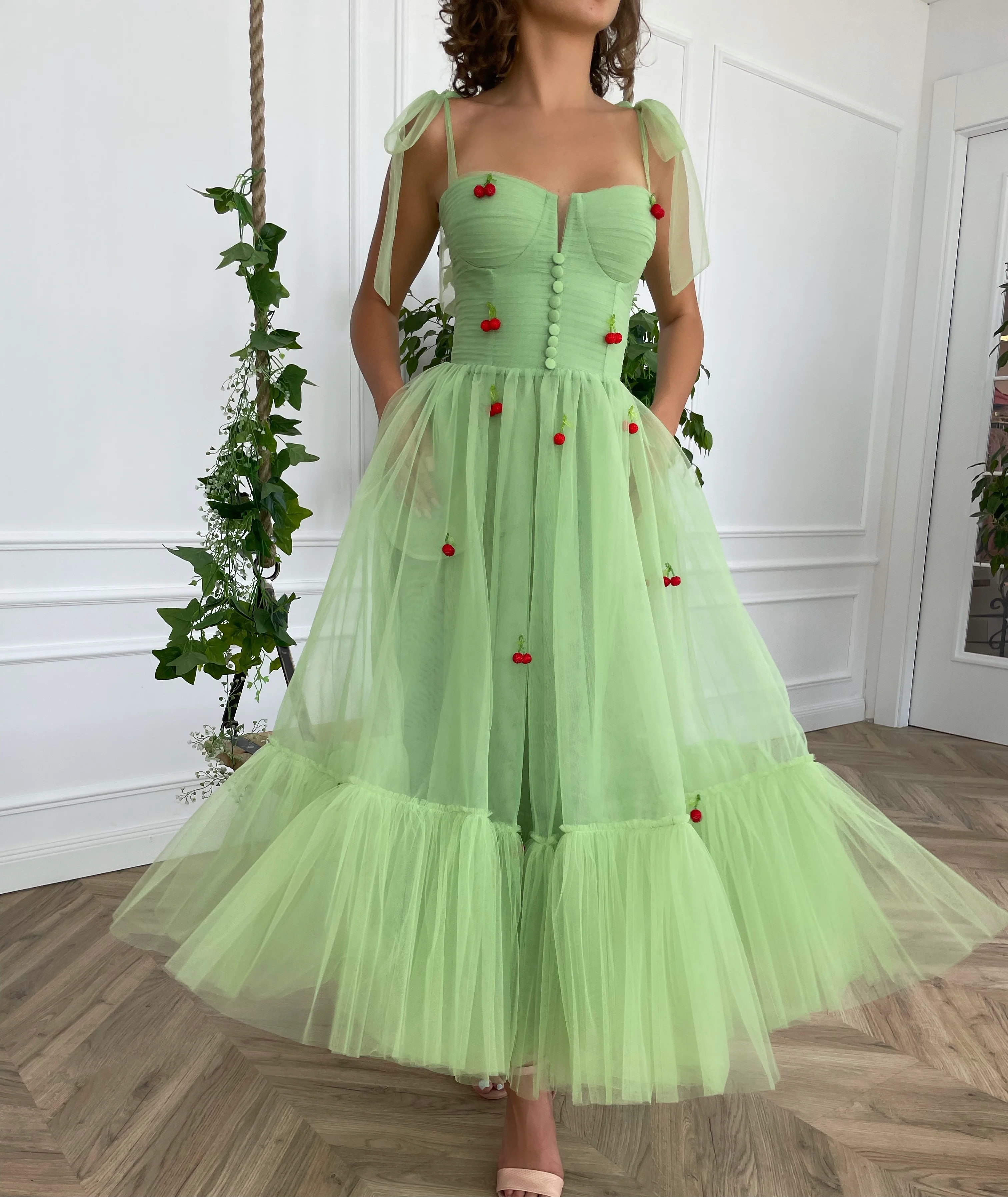 Mint Cherry Dress
