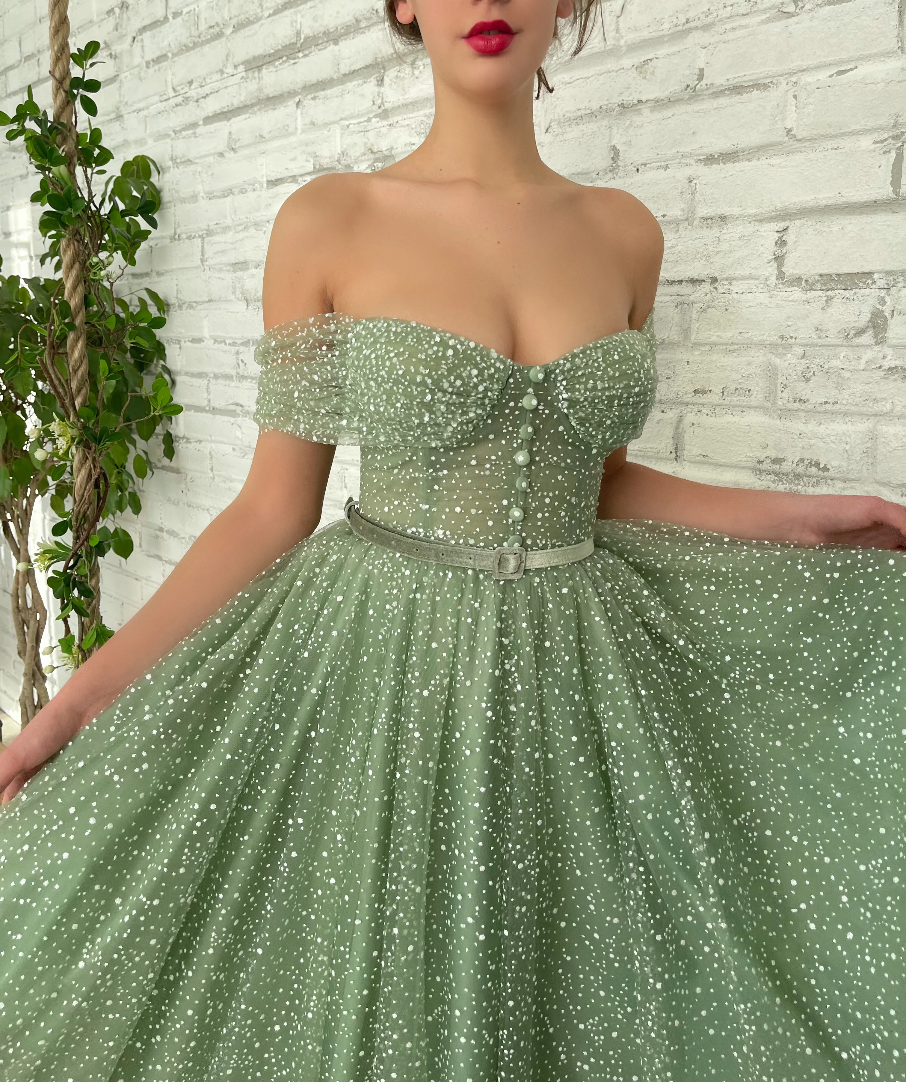 Mint Frost Midi Dress - Image 3