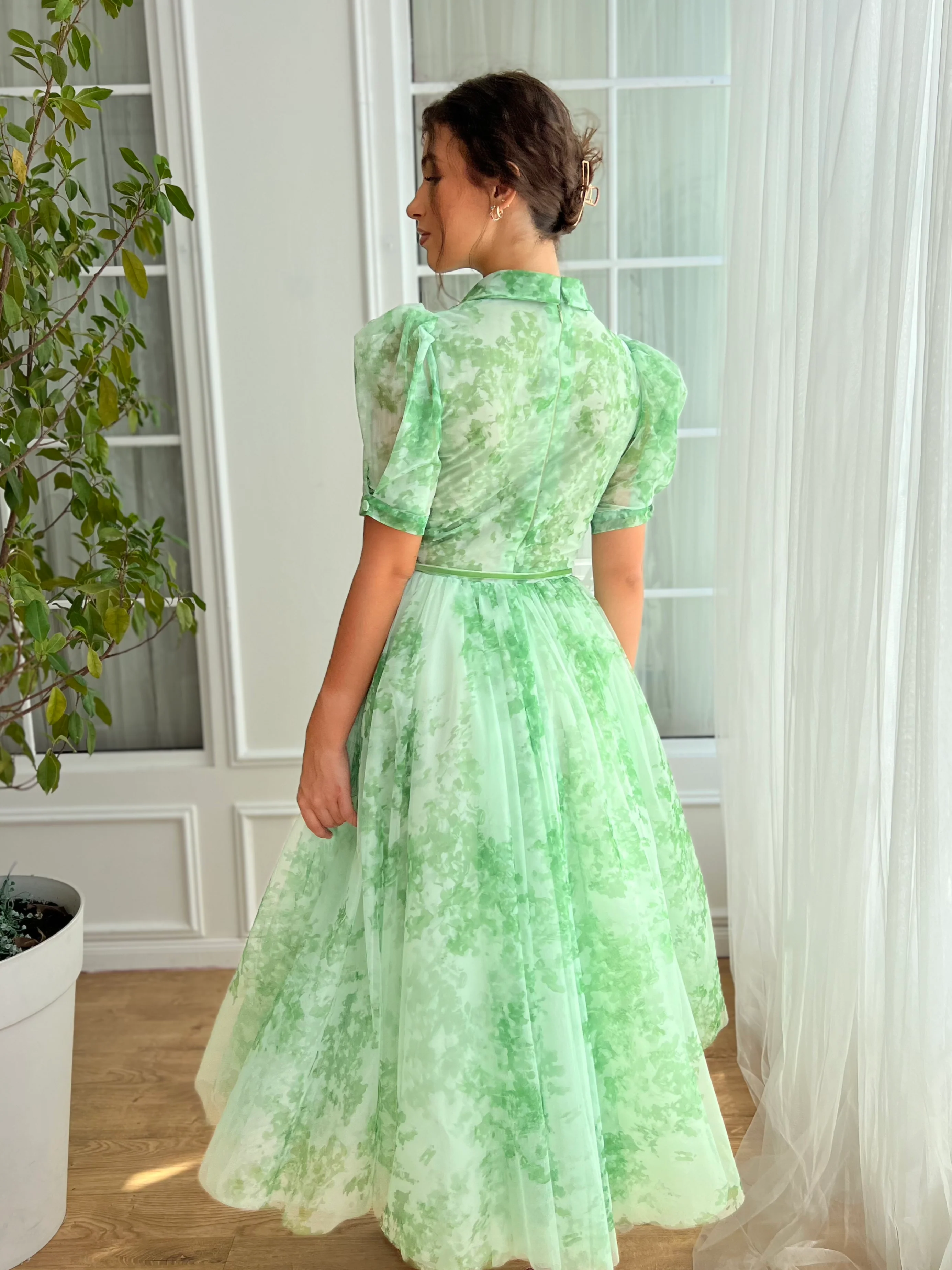Mint Sky Puff Sleeve Dress - Image 5