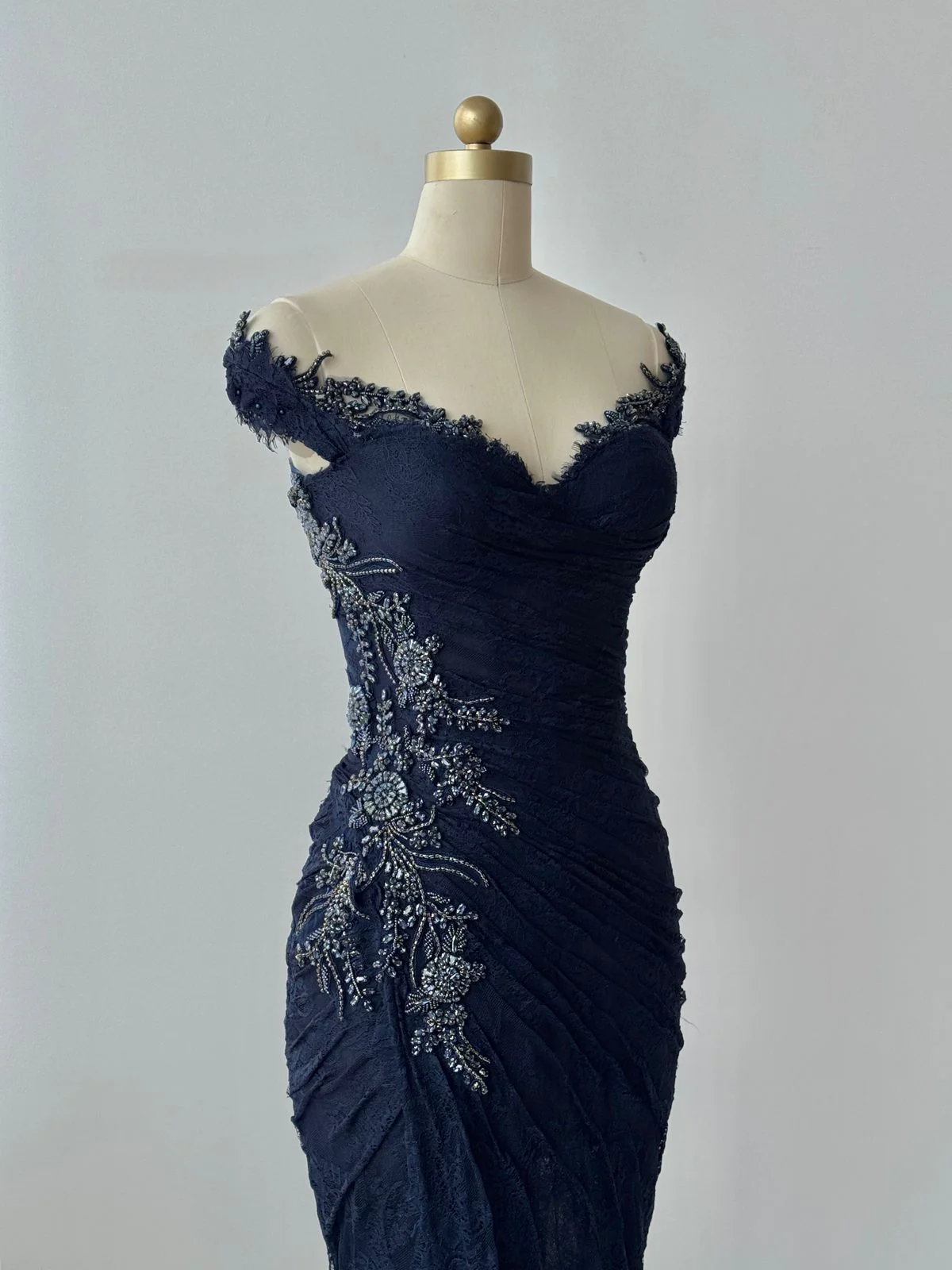 Navy Fern Mermaid Gown - Image 2
