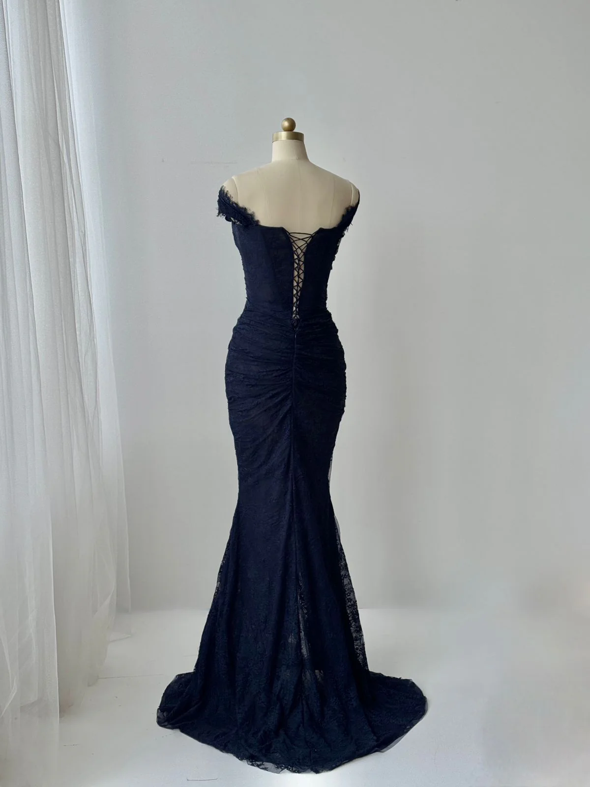 Navy Fern Mermaid Gown - Image 4