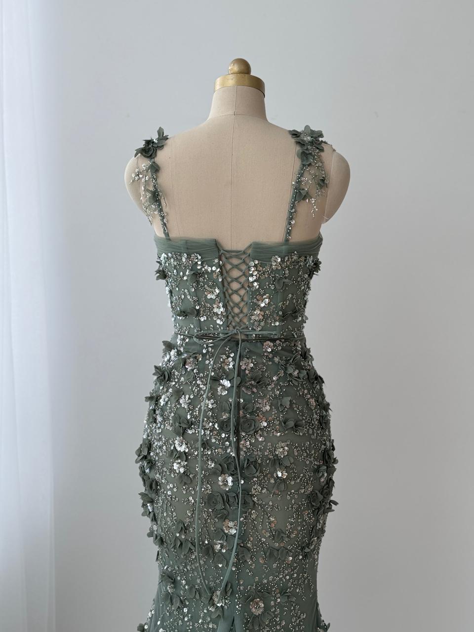 Olive Spring Mermaid Gown - Image 3