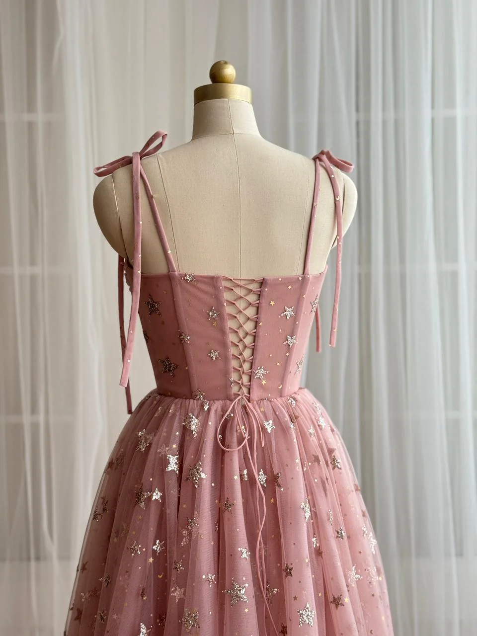 Pink Starry Midi Dress - Image 3