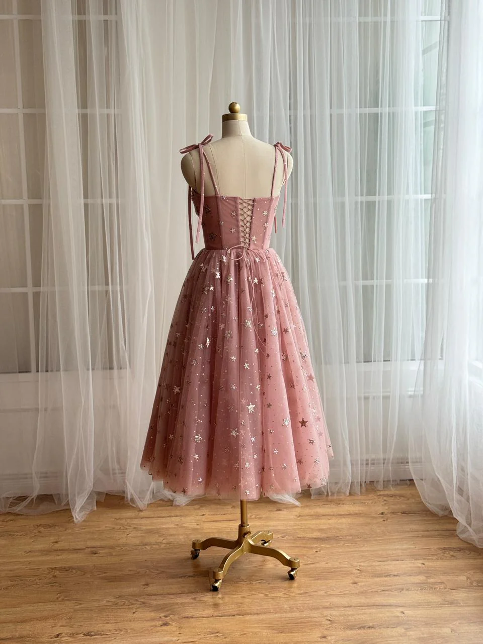 Pink Starry Midi Dress - Image 4