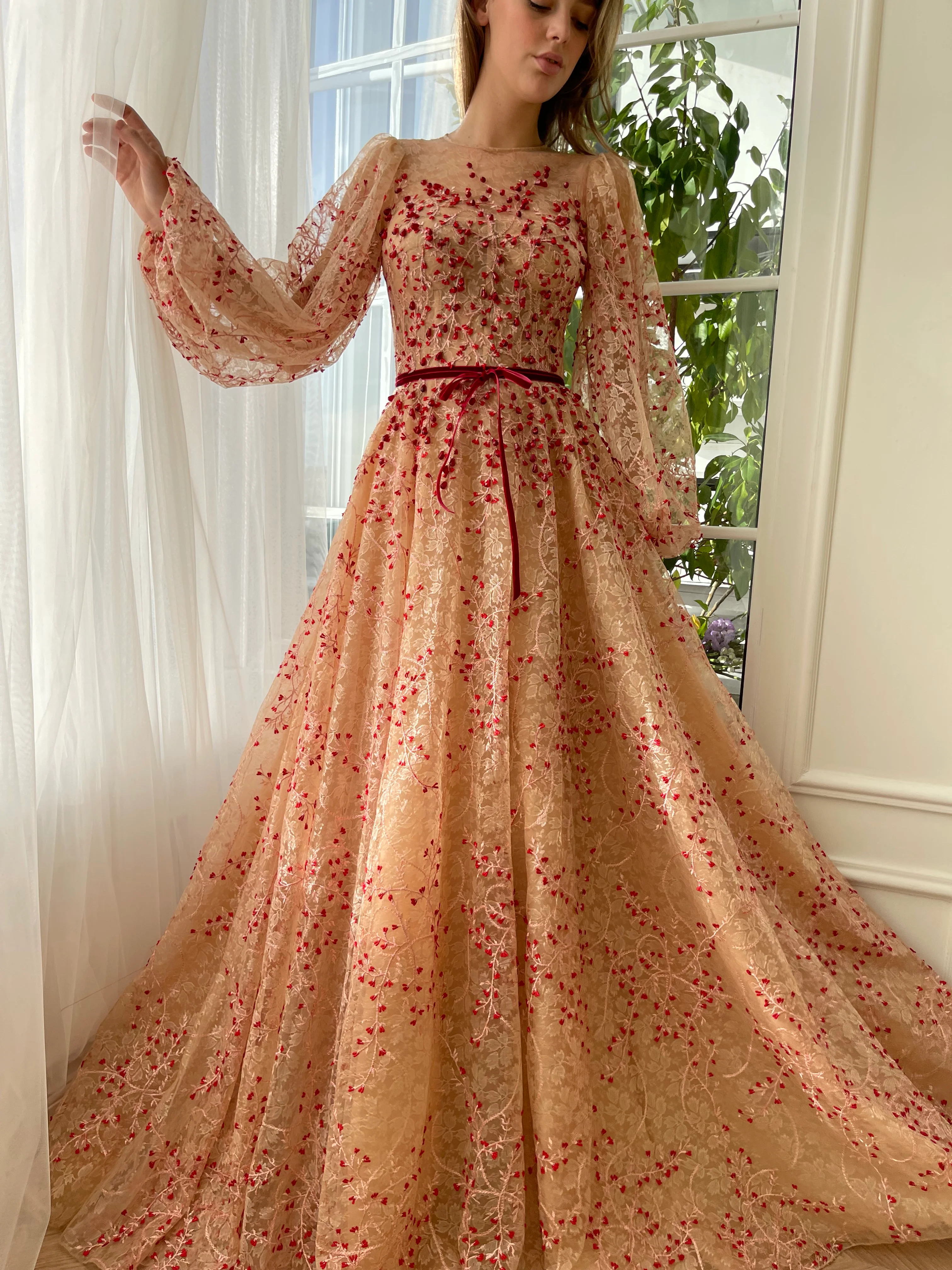 Pomegranate Embers of Lace Gown - Image 3