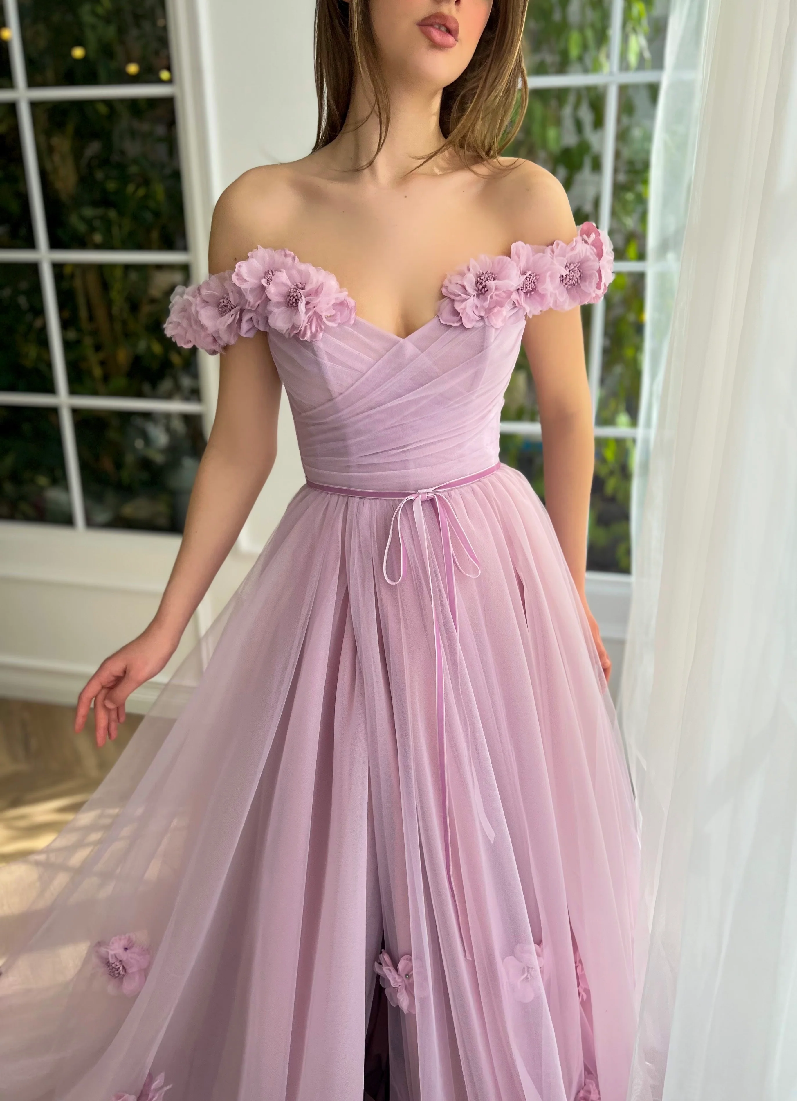 Primrose-Lilac Floral Gown - Image 3