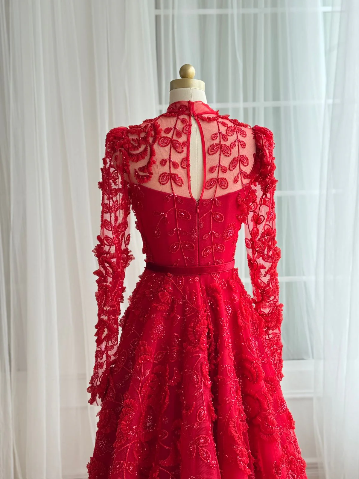 Red Dahlia Lustre Gown - Image 3