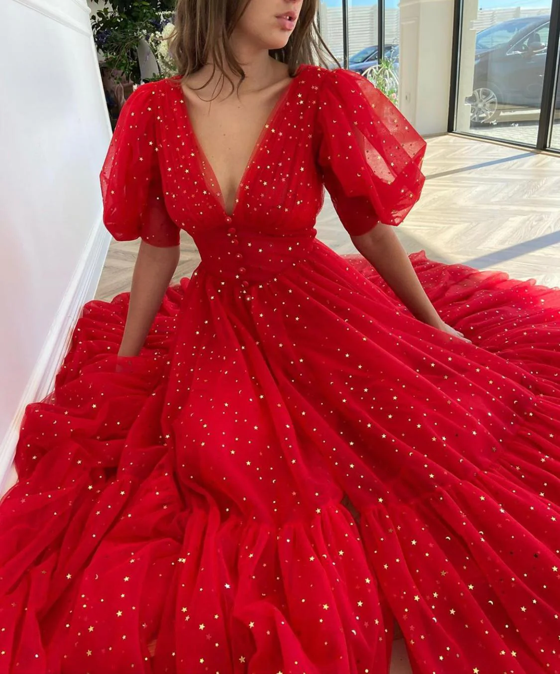 Scarlet Red Dress - Image 3