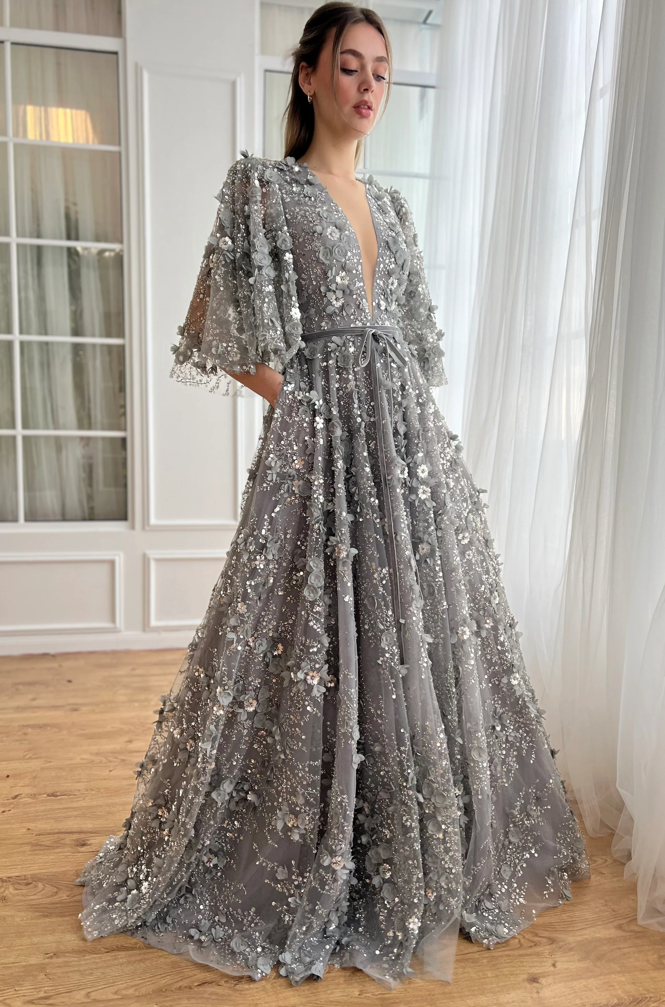 Silver Blossom Gala Gown - Image 7