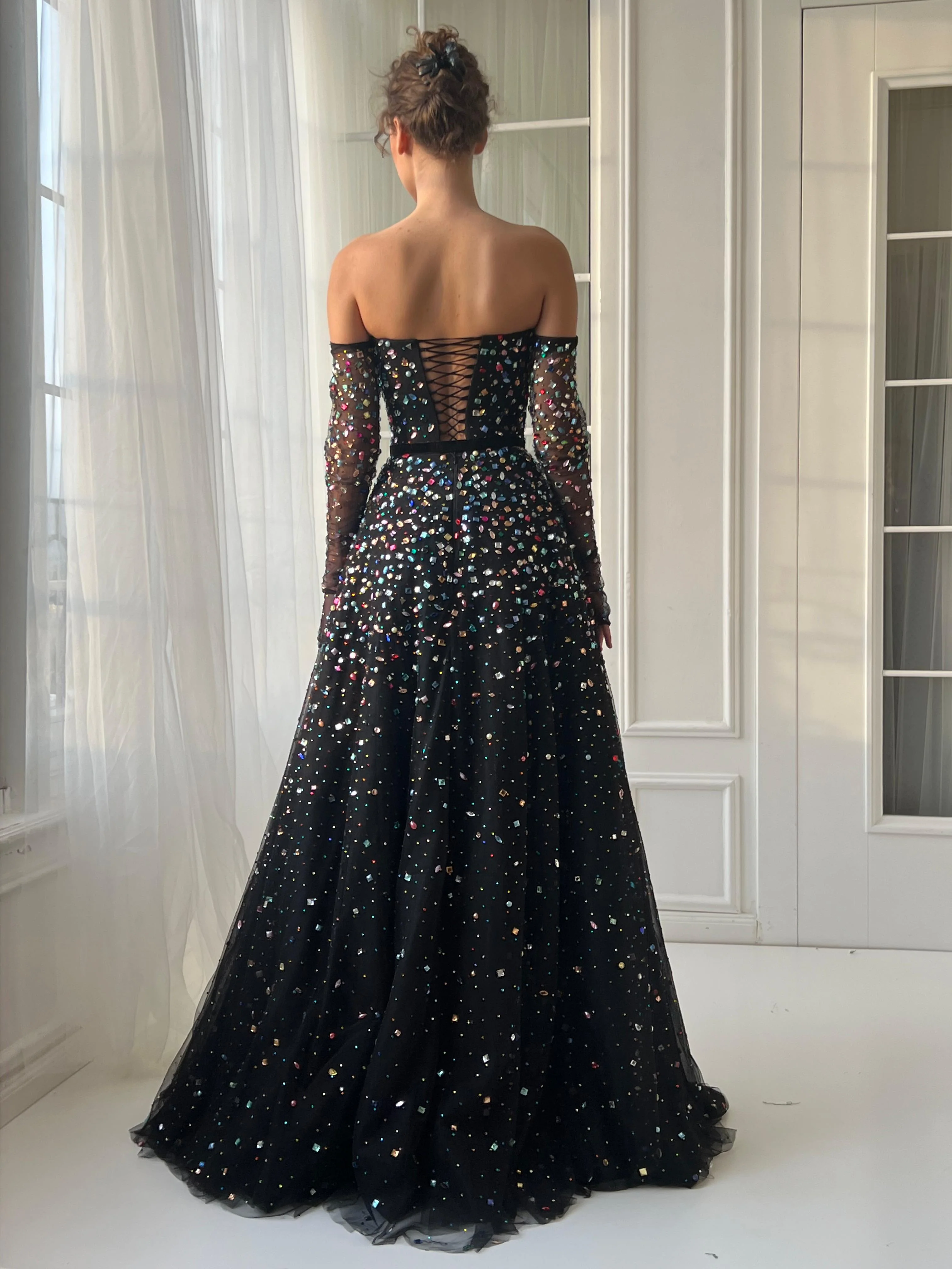 Stardust Mosaic Off-Shoulder Gown - Image 3