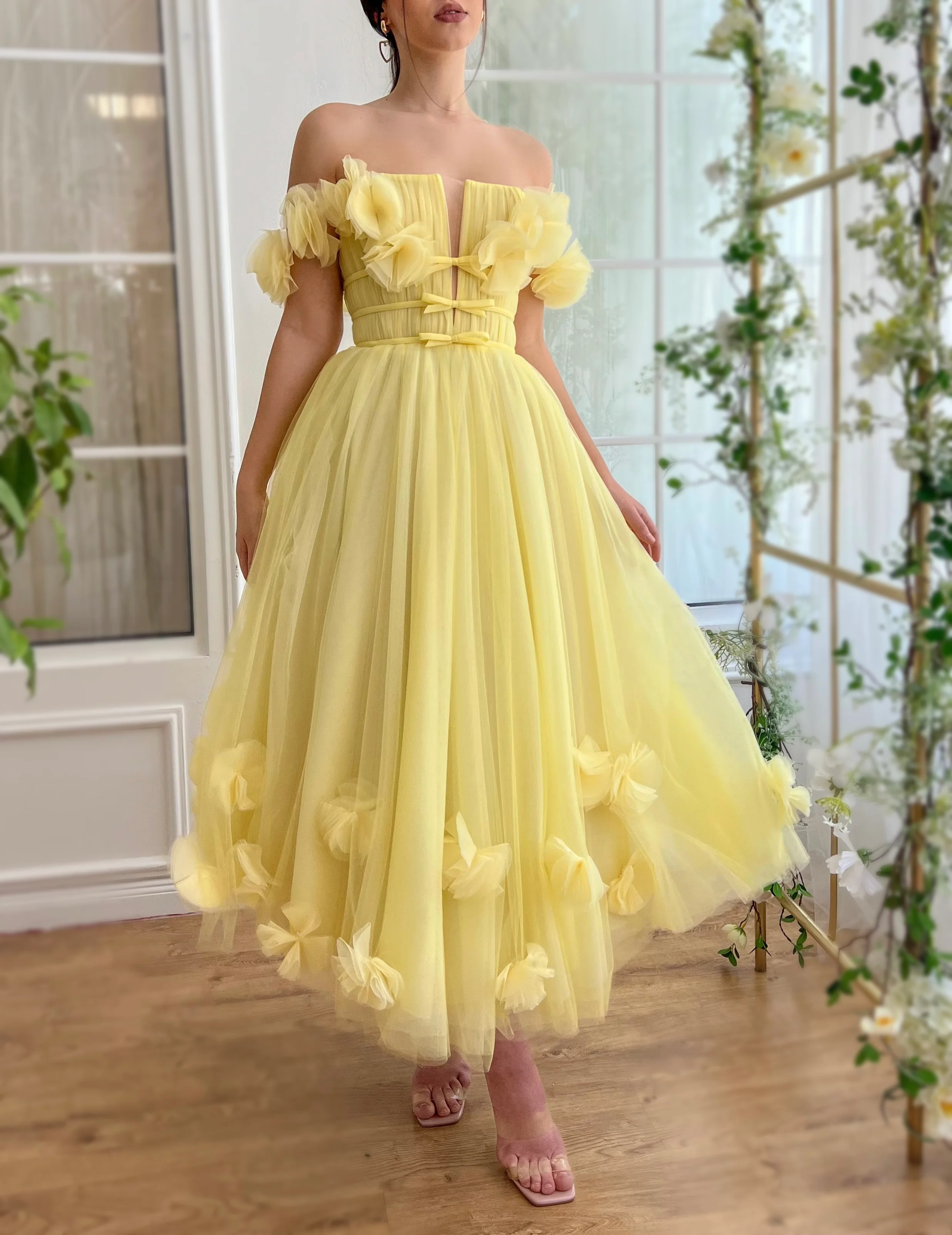Yellow Magnolia Midi Dress - Image 3